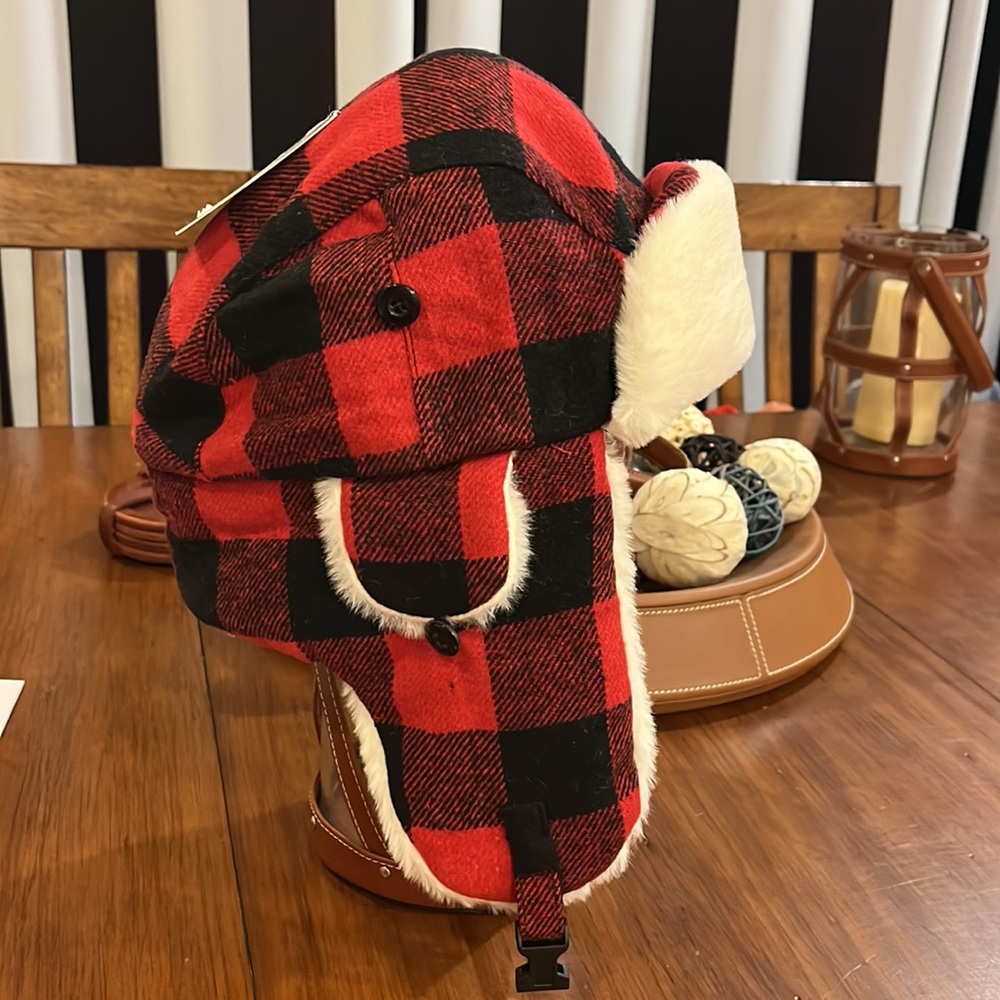 Stetson Winter Trapper Earflap Hat Cap Hunting buffalo plaid check Mens Sz Large